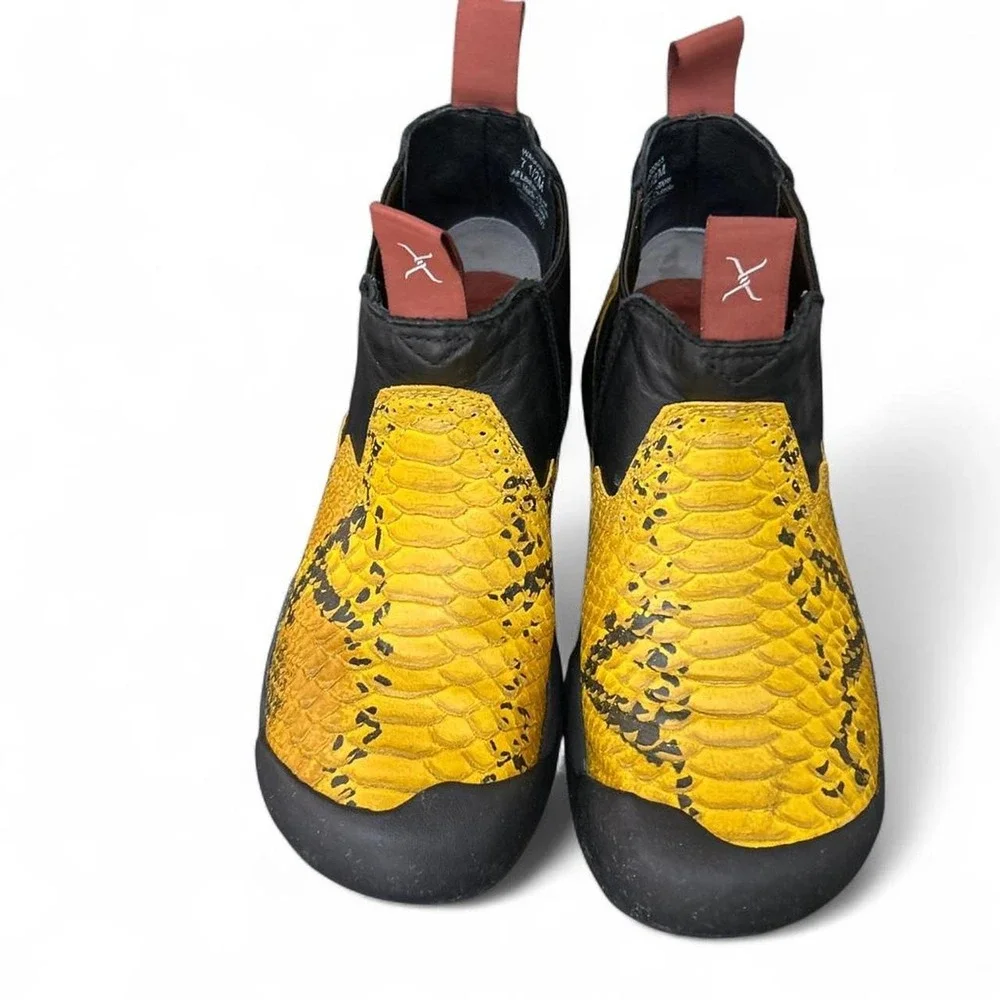 Twisted X Yellow Snakeskin Leather Chelsea Boots WAG0003 Mens 7.5 Womens 8.5